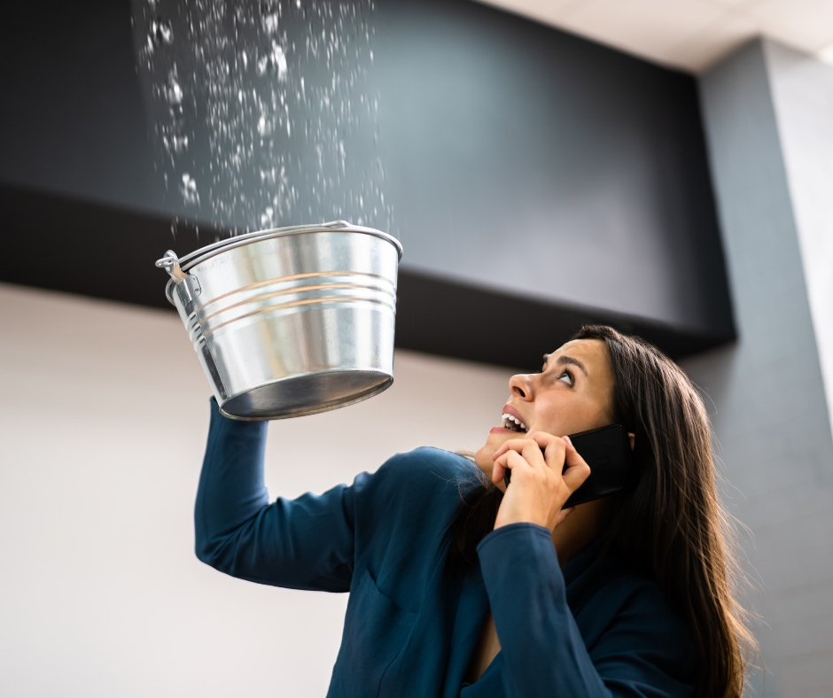 water leaking from ceiling during rain? Call indy roof and restoration